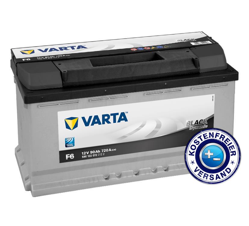 VARTA F6 Black Dynamic 90Ah 720A Autobatterie 590 122 072