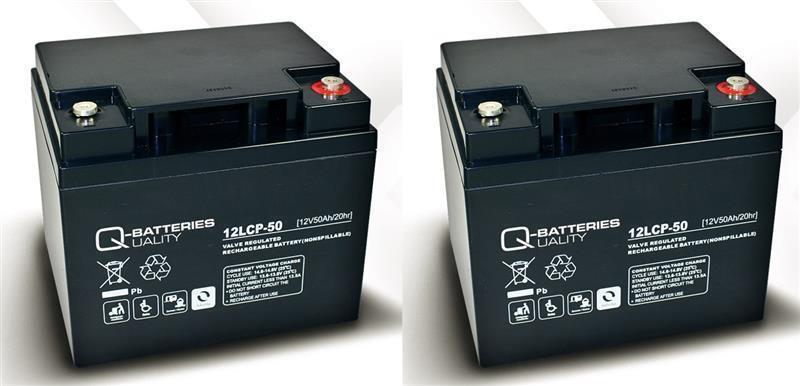 Ersatzakku Orthopedia Compact 92 0Relax 2 St. Q-Batteries 12LCP-50 12V-50Ah BleiAkku Zyklentyp AGM