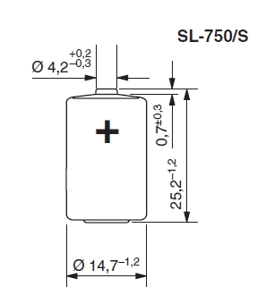 Tadiran SL 750 S / ER - 1/2 AA Lithium Rundzelle 3,6V Lithium-Thionylchlorid  