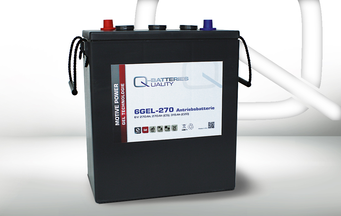 Q-Batteries 6GEL-270 Antriebsbatterie 6V 270Ah (5h) 310 Ah (20h) wartungsfreier Gel-Akku VRLA