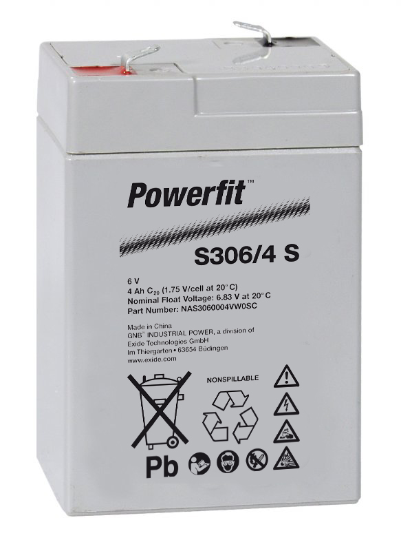 Exide Powerfit S306/4 S 6V 4,5Ah dryfit Blei-Akku AGM