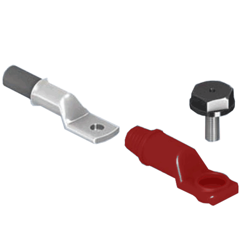 Lugsulation 50 mm² vollisolierter Kabelanschluss M10 mit Schraube (rot)