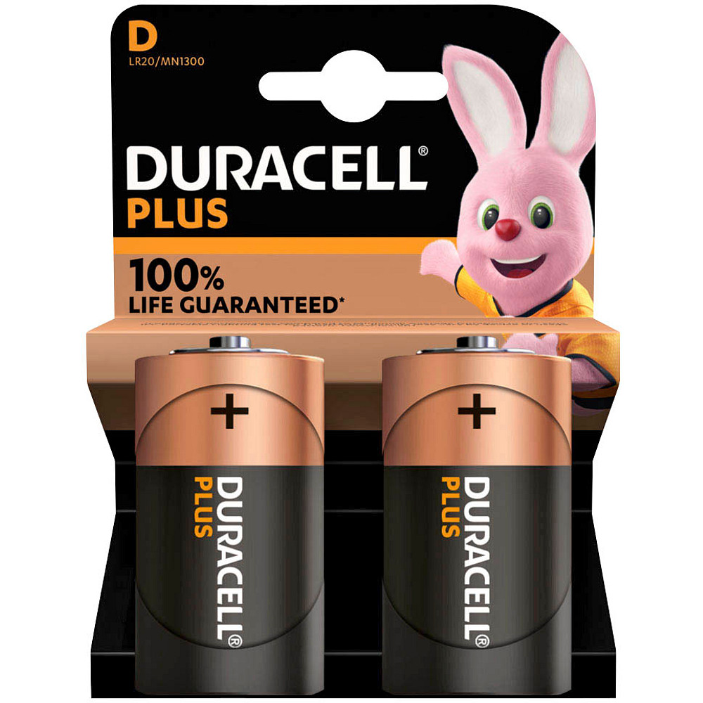 Duracell Plus LR20 Mono D Batterie Alkaline Batterie (2er Blister)
