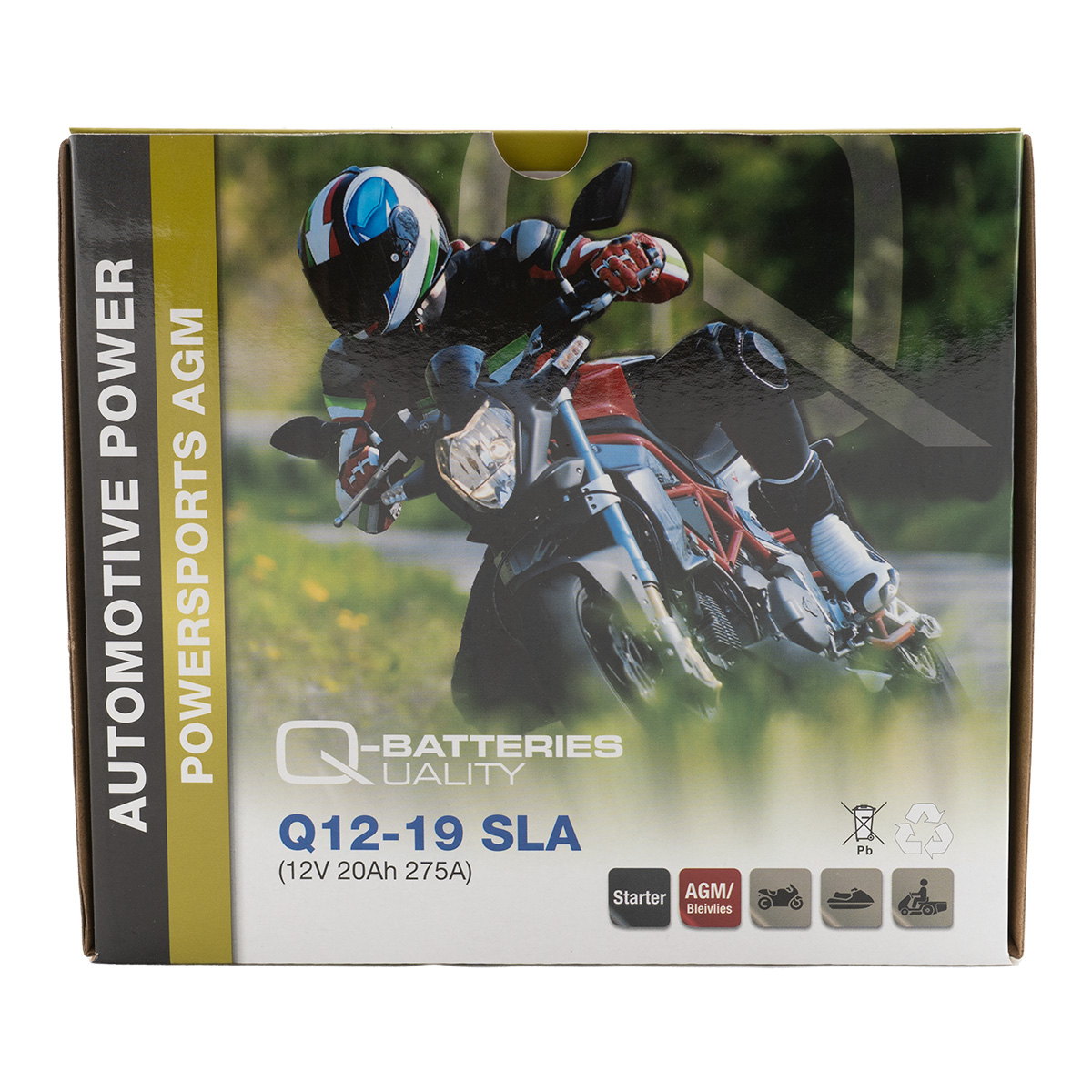 Q-Batteries Q12-19 AGM Motorradbatterie 12V 20Ah 275A 51913 SLA