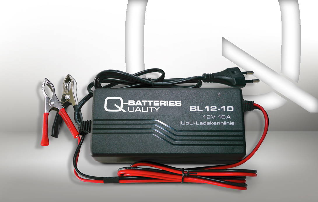 Q-Batteries BL 12-10 Ladegerät für Bleiakkus 12V - 10A Ladestrom IU0U Ladekennlinie  