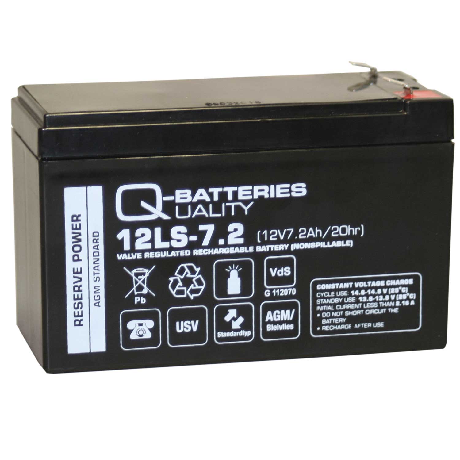 Ersatzakku für Alarmzentrale Satel Integra 24 AGM Batterie 12V 7,2Ah mit VdS