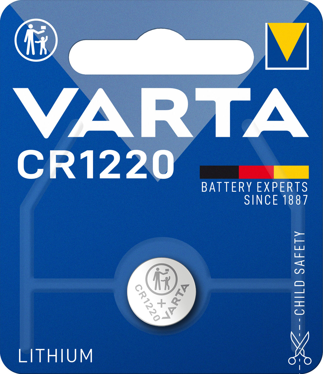 Varta Knopfzelle CR1220 Lithium 3V (1er Blister)  