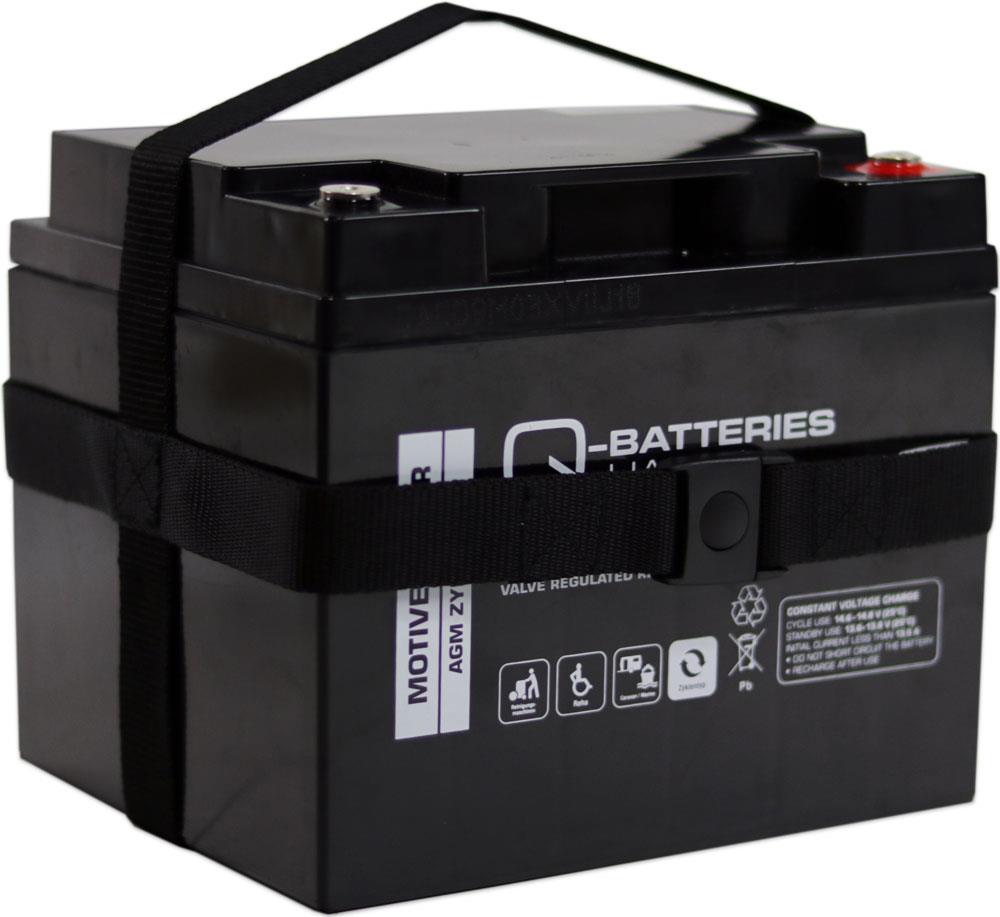 Q-Batteries 12LCP-50 12V 50Ah AGM Bleiakku mit Tragegurt