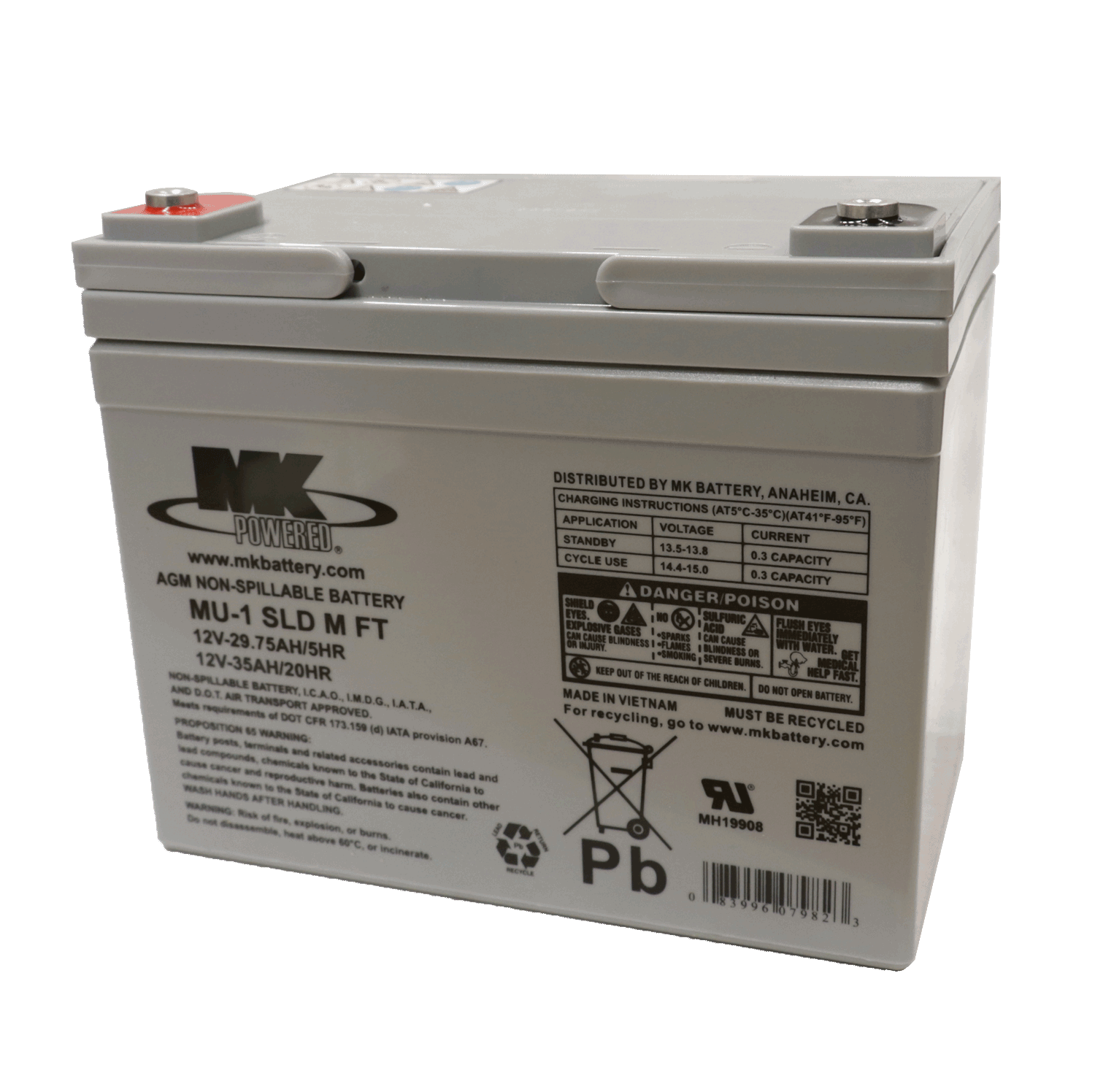 MK Battery 12V 35Ah Rollstuhl Batterie AGM Bleiakku MU-1 SLD M-FT