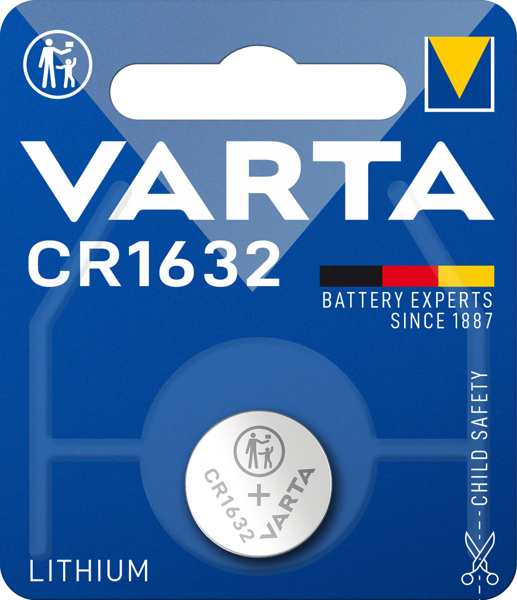 Varta Knopfzelle CR1632 Lithium 3V  (1er Blister)  