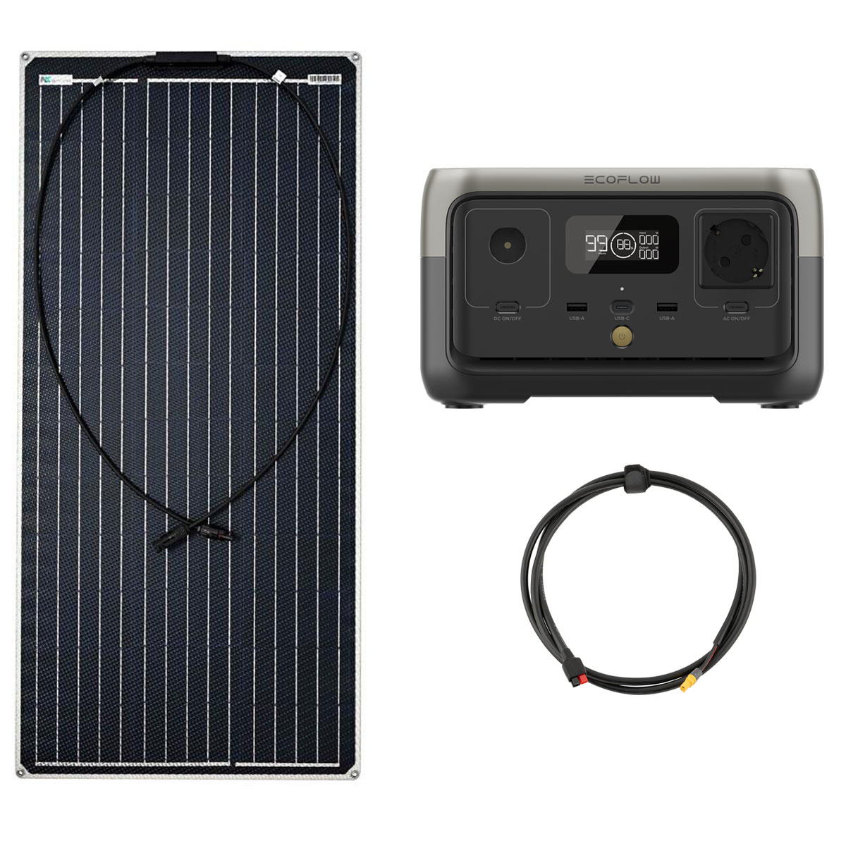 EcoFlow River 2 256Wh Portable Powerstation mit 100W Solarpanel