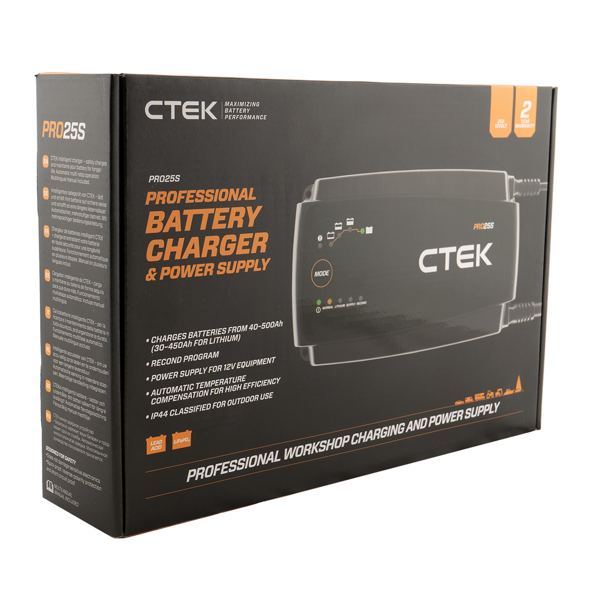 CTEK PRO25S Batterie Ladegerät 25A für Blei- und Lithium-Batterien 