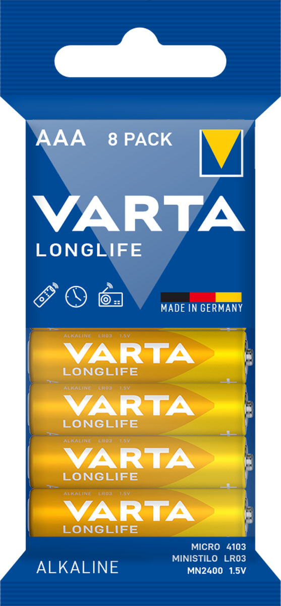 Varta Longlife Micro AAA Batterie 4103 (8er Folie)