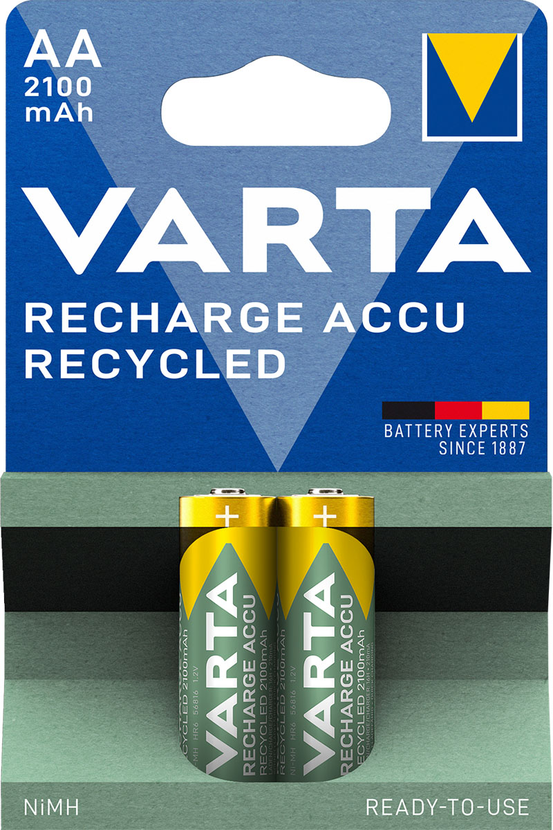 Varta AA 2100mAh Akku Recharge Recycled NiMH (2er Blister)