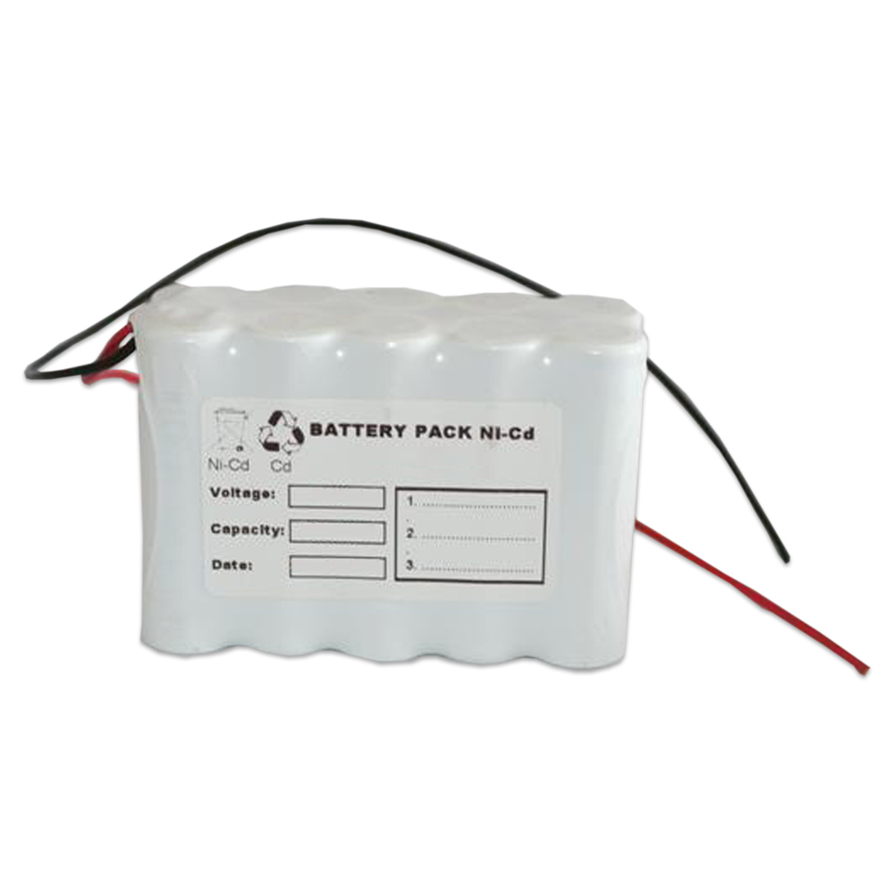 Akku Pack 12V 800mAh für Notbeleuchtung D-Reihe NiCd F5x2 10xAA Hochtemperaturzellen Kabel