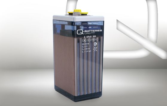 Q-Batteries 12V 2 OPzS 100 107 Ah (C10) stationäre OPzS-Batterie inkl. keramischer Stopfen