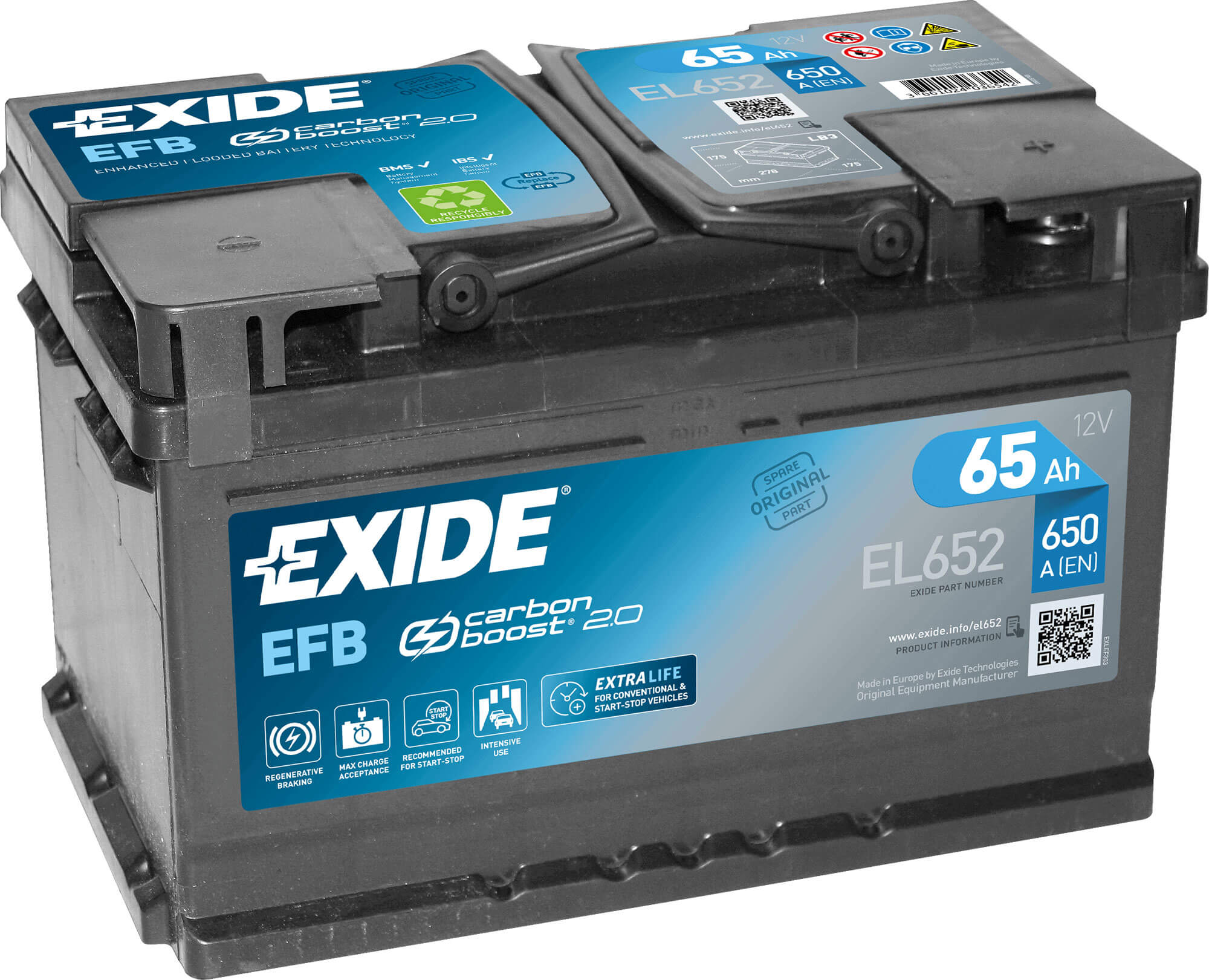Q-Batteries Start-Stop EFB Autobatterie EFB65 12V 65Ah 650A online  bestellen