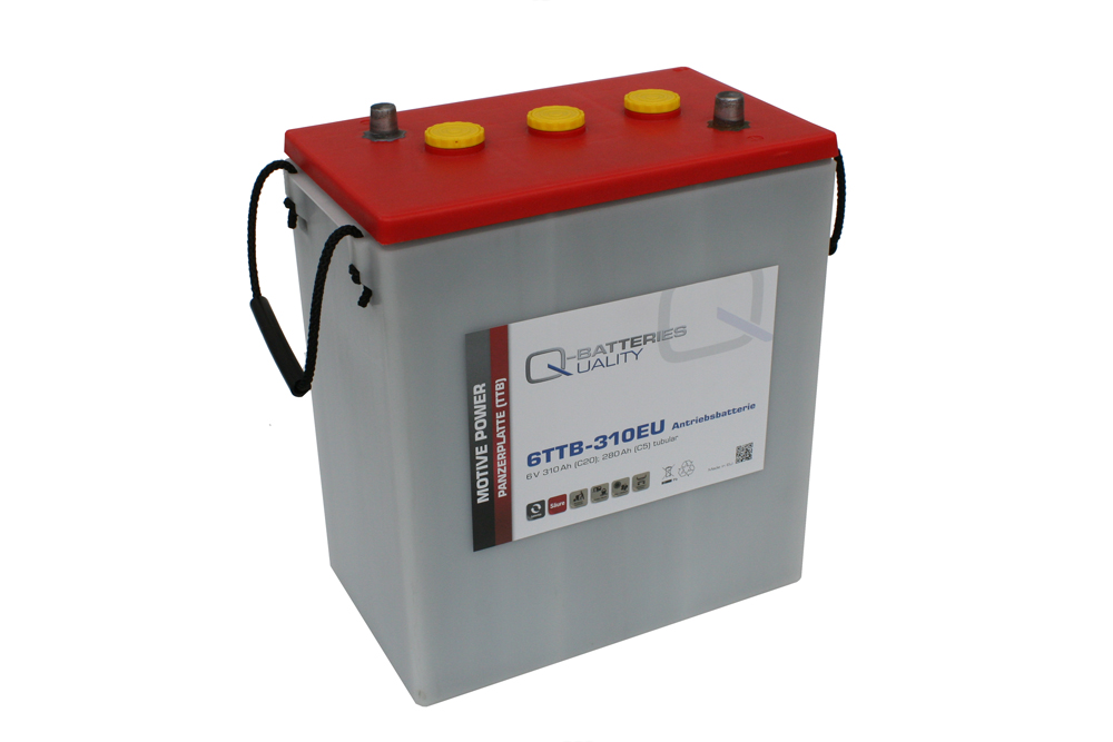 Q-Batteries 6TTB-310EU 6V 310Ah (C20) geschlossene Blockbatterie, positive Röhrchenplatte