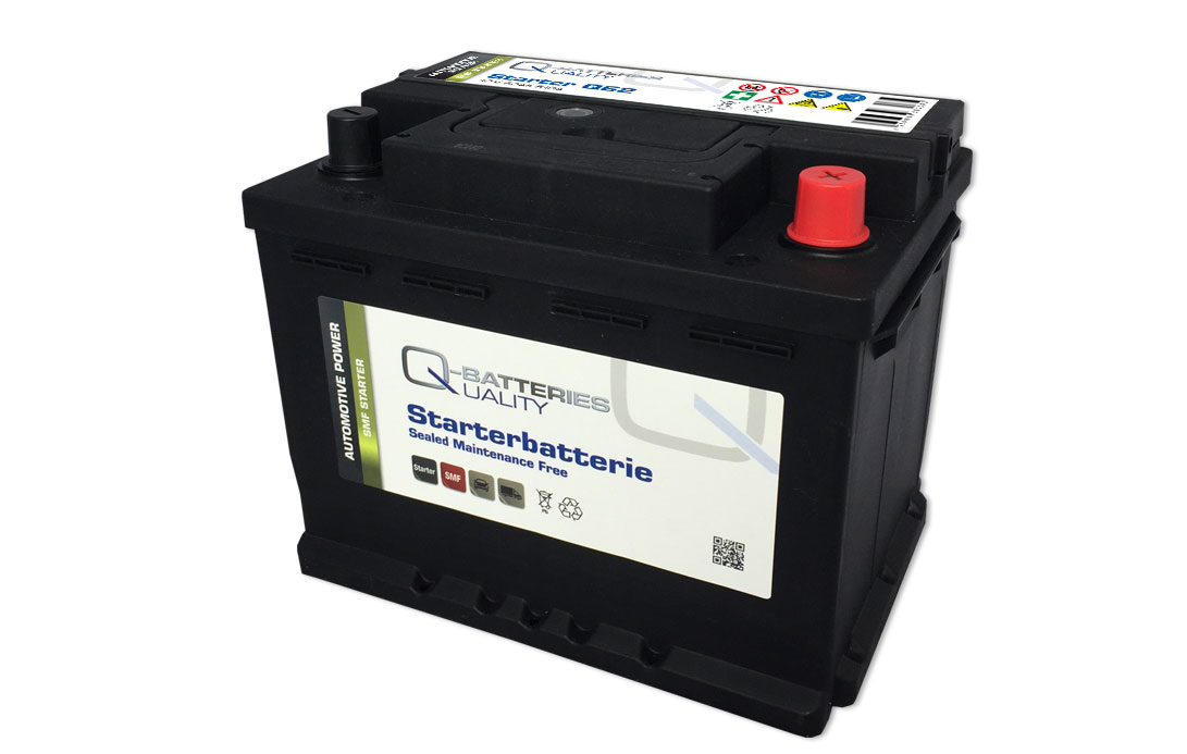 Q-Batteries Autobatterie 62Ah 510A Q62, wartungsfrei
