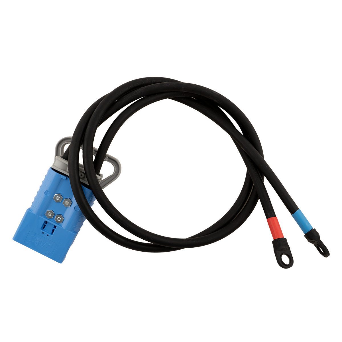 Flachstecker SBX 350A blau mit Griff und Zugentlastung 50mm² (mit Endableiter 1500mm)