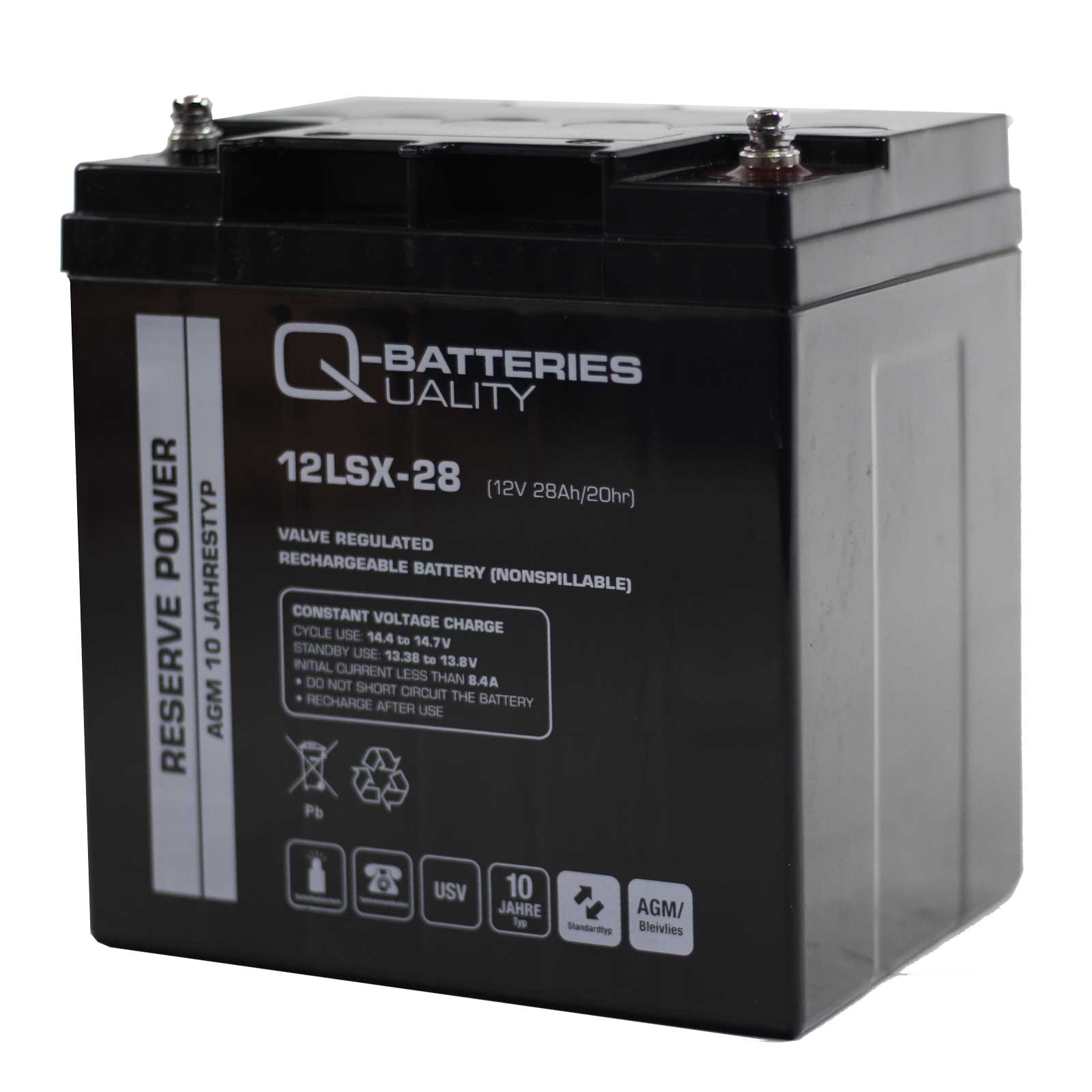 Q-Batteries 12LSX-28 12V 28Ah Blei-Vlies-Akku / AGM 10 Jahre