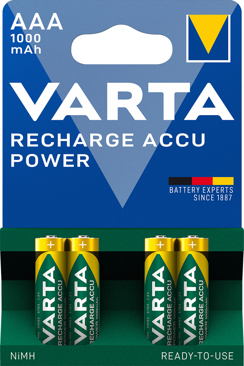 Varta Akku Recharge Accu Power Micro AAA NiMH 1000mAh (4er Blister)