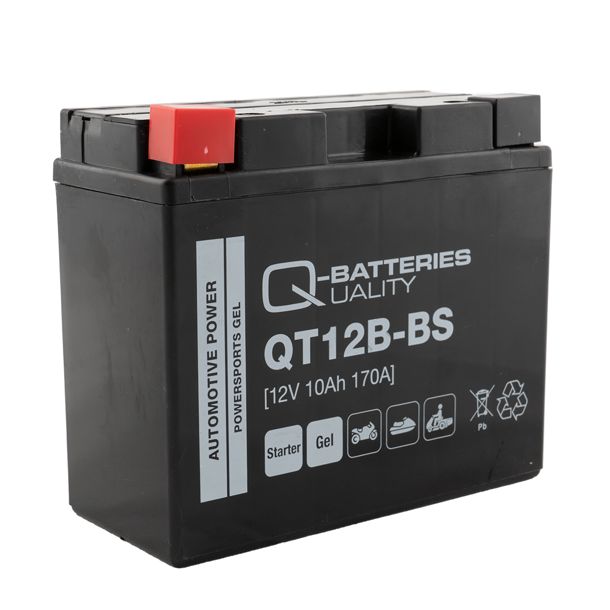 Q-Batteries QT12B-4 Gel Motorradbatterie 12V 10Ah 170A