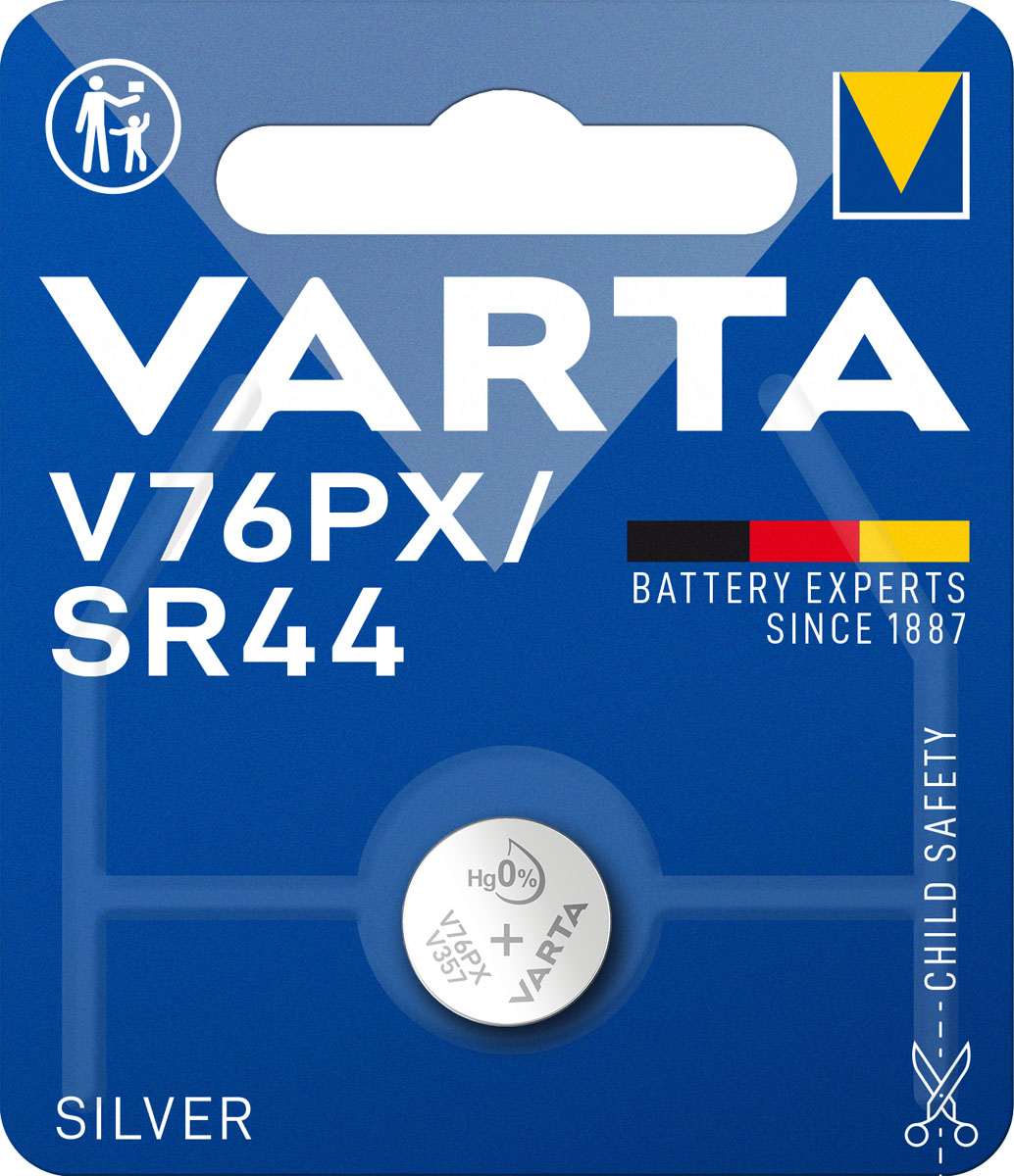 Varta Knopfzelle V76PX Silberoxid 1,55V 145mAh (1er Blister)
