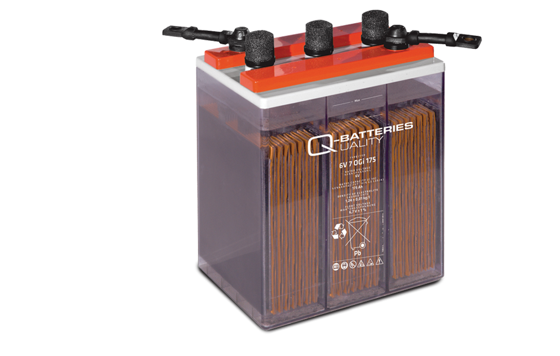 Q-Batteries 12V 2 OGi 50 66AHh (C10) stationäre OGi-Batterie mit flüssigem Elektrolyt