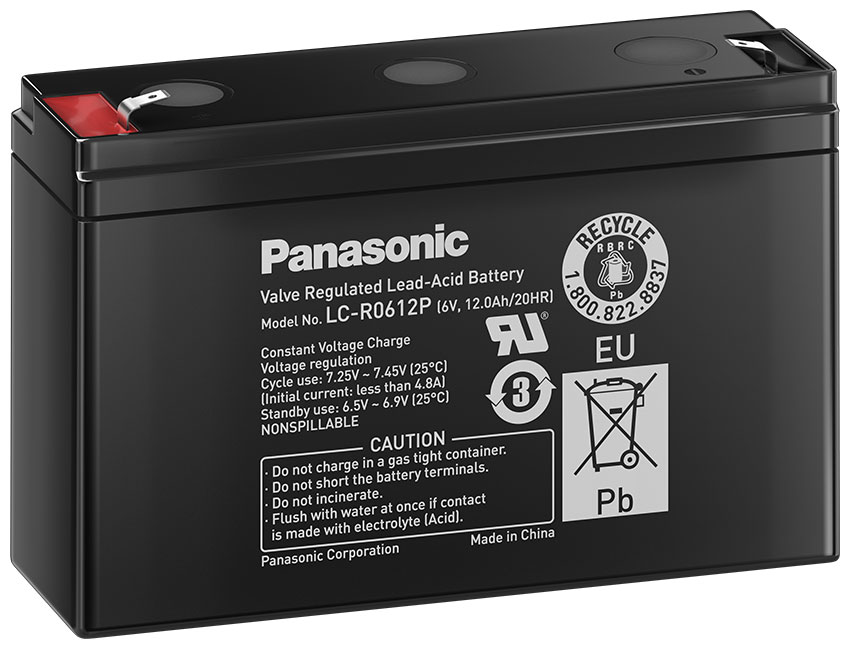 Panasonic LC-R0612P1 6V 12Ah Blei-Vlies Akku AGM