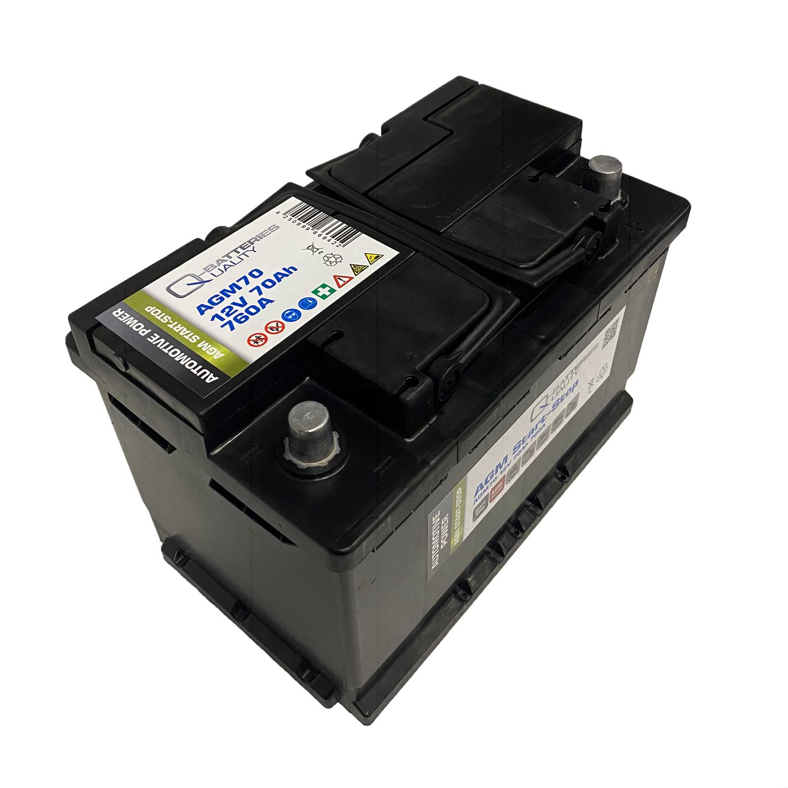 Q-Batteries Start-Stop Autobatterie AGM70 12V 70Ah 760A