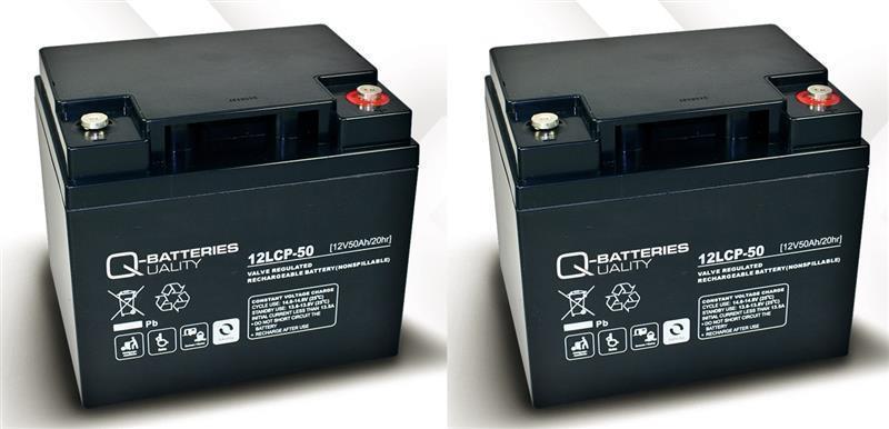 Ersatzakku Orthopedia Ortocar 3/4Classic 2 St. Q-Batteries 12LCP-50 12V-50Ah BleiAkku Zyklentyp