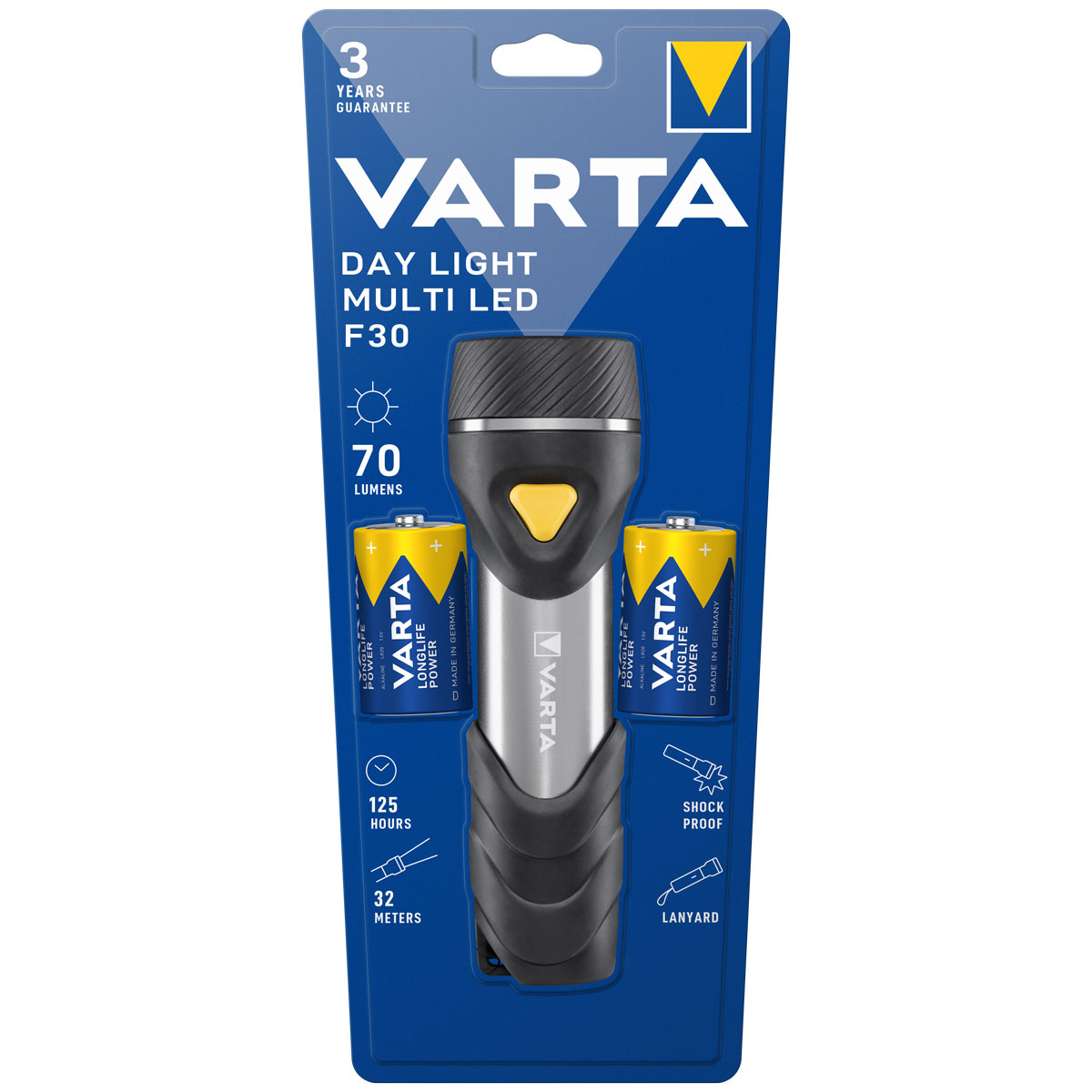 VARTA Day Light Multi LED F30 2D mit Batterien  