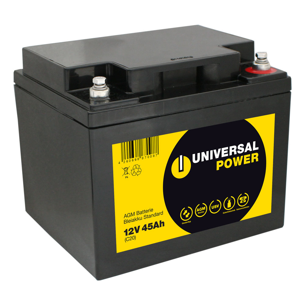 Universal Power AGM UPS12-45 12V 45Ah AGM Batterie USV Akku wartungsfrei
