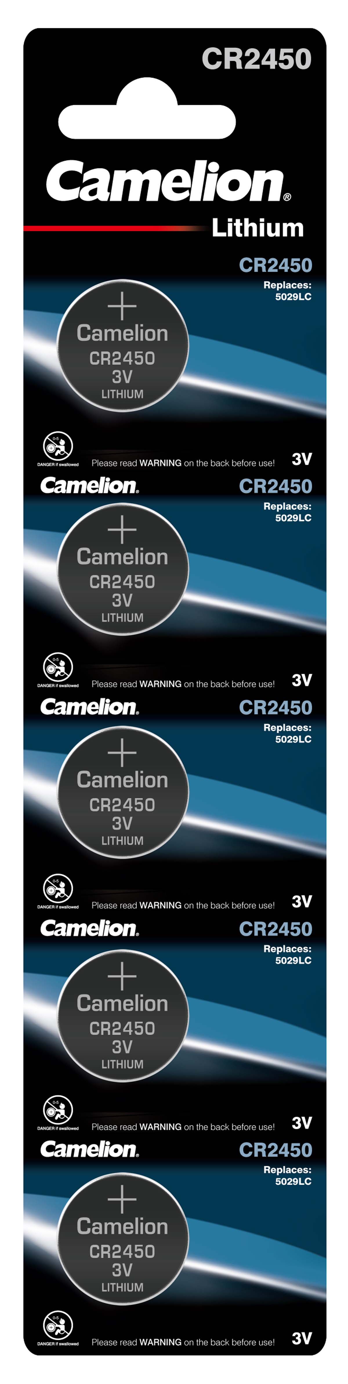 Camelion CR2450 Lithium Knopfzelle (5er Blister)  
