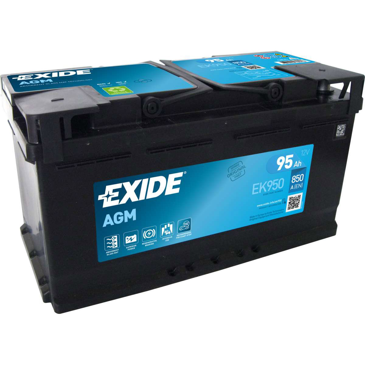 Exide EK950 AGM 95Ah 850A Autobatterie Start-Stop