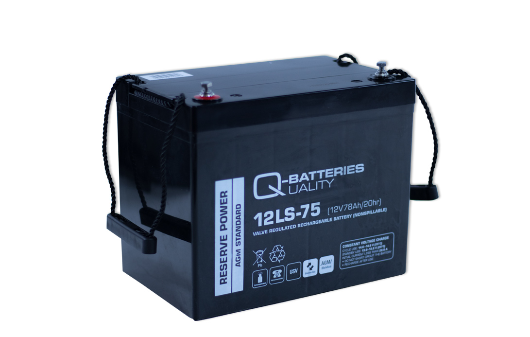Q-Batteries 12LS-75 / 12V - 75Ah Blei Akku Standard-Typ AGM 10 Jahres-Typ