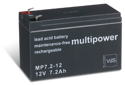 Multipower MP7,2-12 / 12V 7,2Ah Blei Akku mit VdS Zulassung