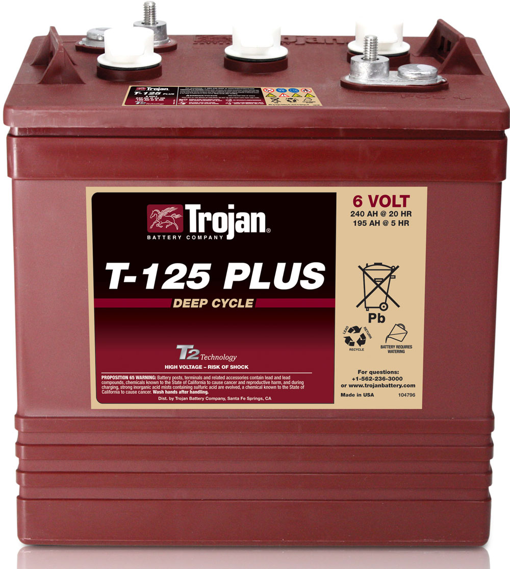 Trojan T-125 Plus 6V 240Ah Deep Cycle Traktionsbatterie ELPT-Anschluss  
