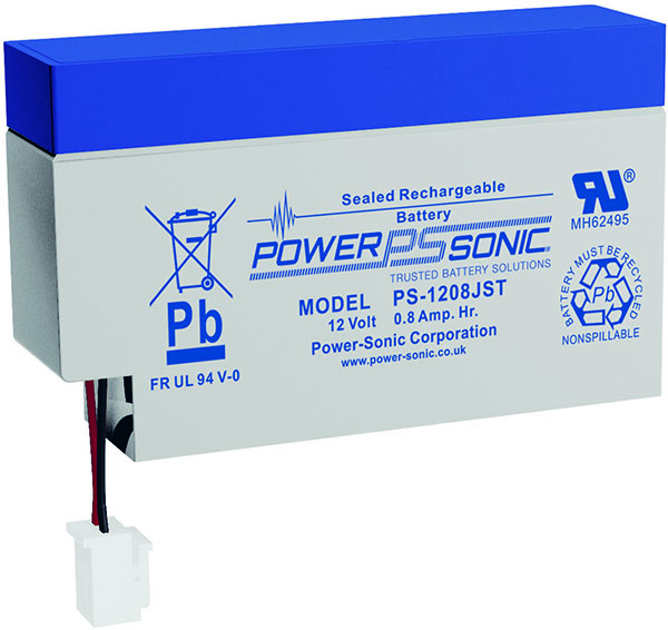 Powersonic PS 1208 AMP 12V 0,8Ah Blei-Vlies Akku AGM mit AMP-Stecker