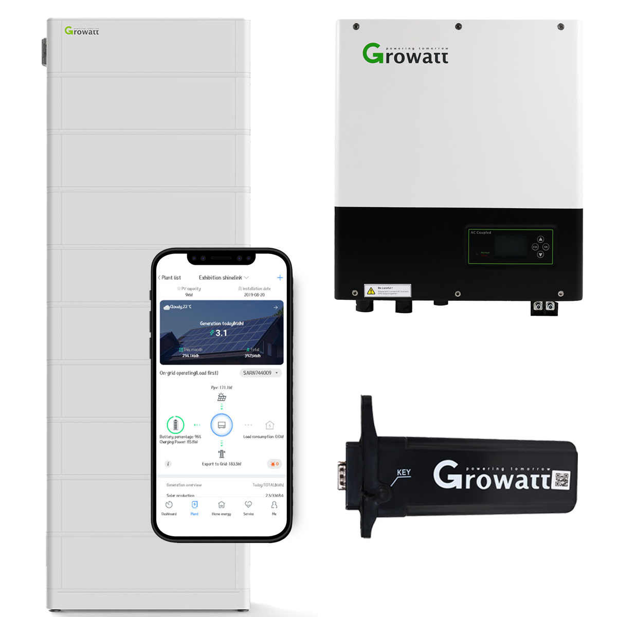 Growatt SPA 5000TL3 BH-UP 5kW Batteriewechselrichter mit 23,0 kWh Solarspeicher-Set