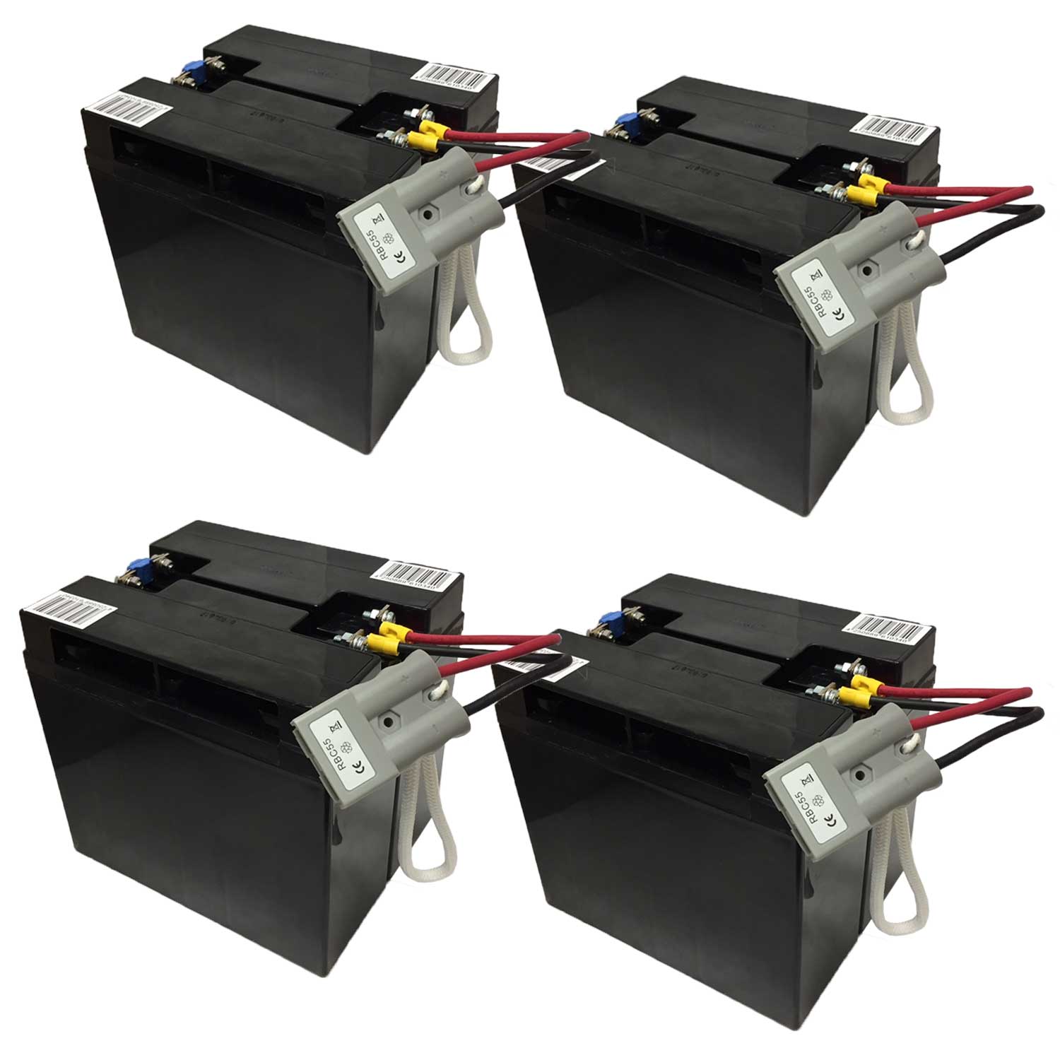 Ersatz-Akku für Smart-UPS 5000VA SUA5000RMI5U 2xRBC55  Der Batterie-Satz besteht aus 4 Packs mit jeweils 2 Akkus und Kabelanschlüssen