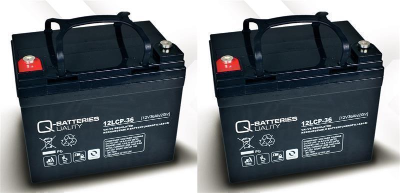Ersatzakku für Shoprider Portas 2 St. Q-Batteries 12LCP - 36 / 12V - 36Ah Zyklentyp AGM VRLA