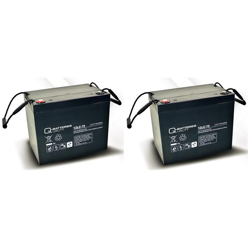 Ersatzakku für Invacare G50 2 St. Q-Batteries 12LC-75 / 12V - 77Ah Blei Akku Zyklentyp AGM VRLA