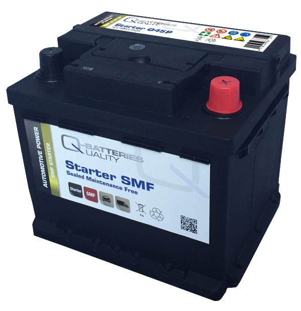 Q-Batteries Autobatterie Q45P 12V 45Ah 450A, wartungsfrei
