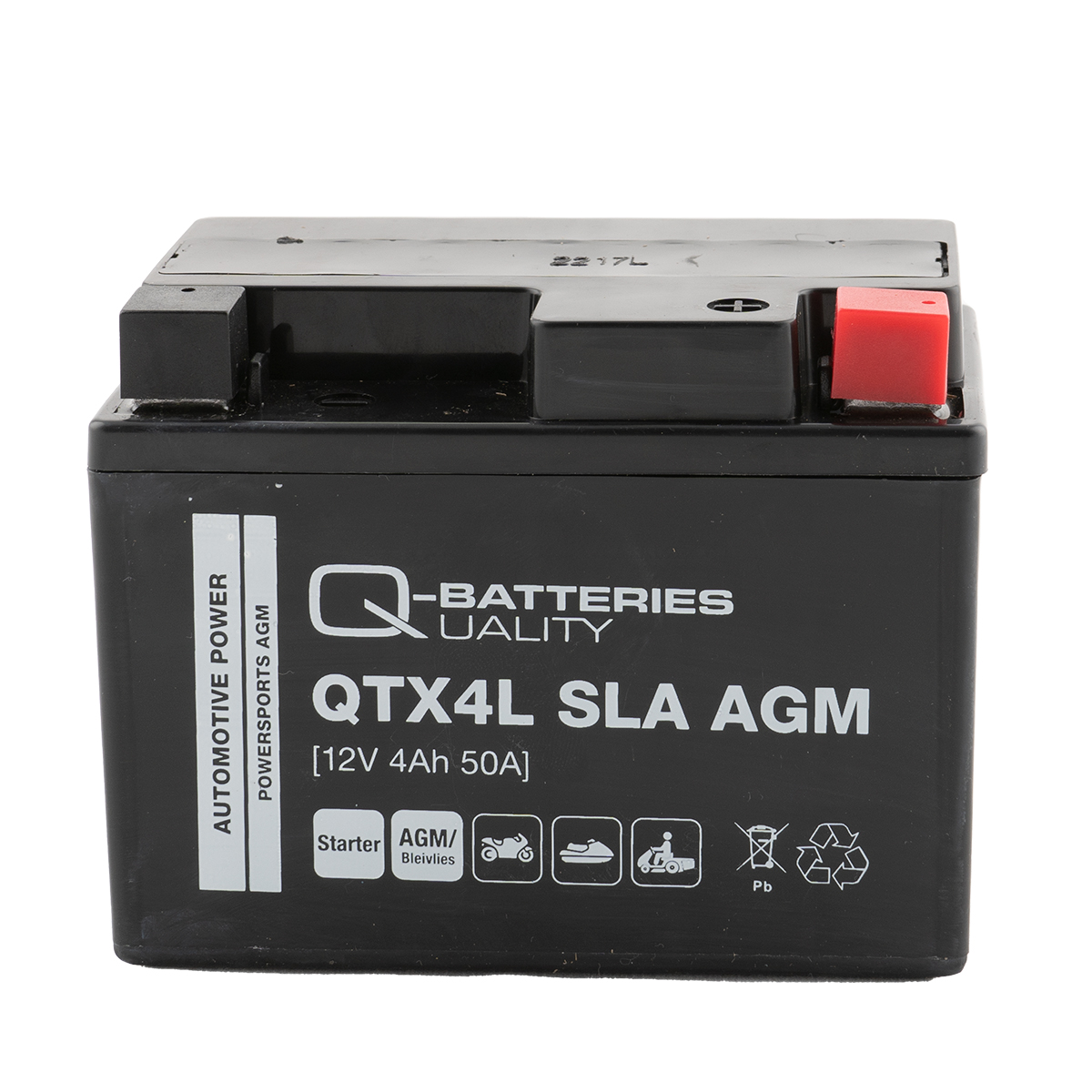 Q-Batteries Motorradbatterie QTX4L SLA AGM 12V 3Ah 40A