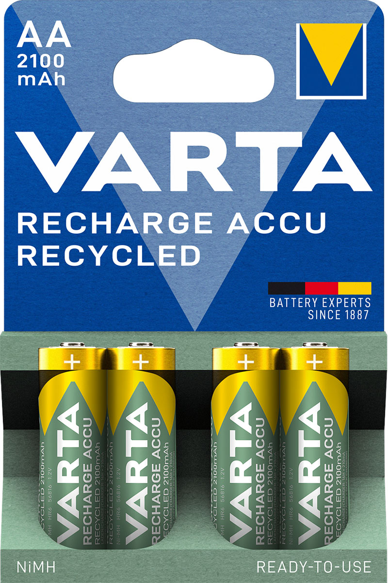 Varta Akku Recharge Recycled Mignon AA NiMH 2100mAh  (4er Blister)