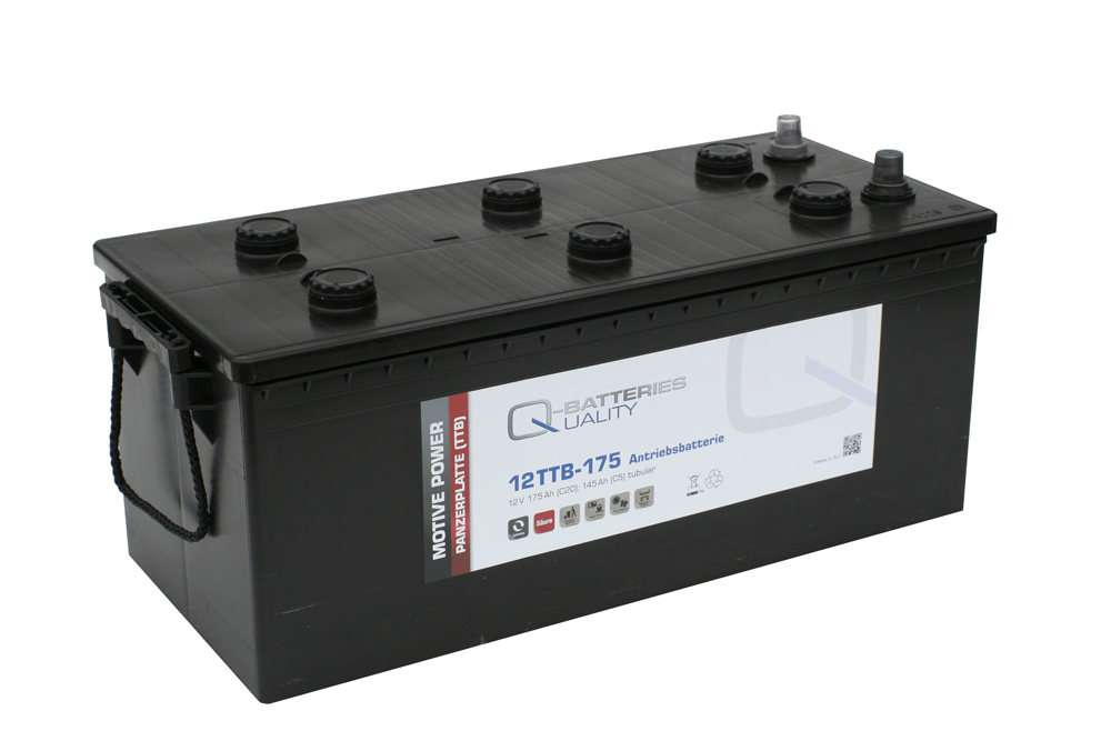 Q-Batteries 12TTB-175 12V 175Ah (C20) geschlossene Blockbatterie, positive Röhrchenplatte