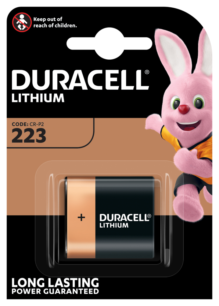 Duracell Lithium DL 223 CR-P2 / 6 Volt Lithium-Fotobatterie (1er Blister)  