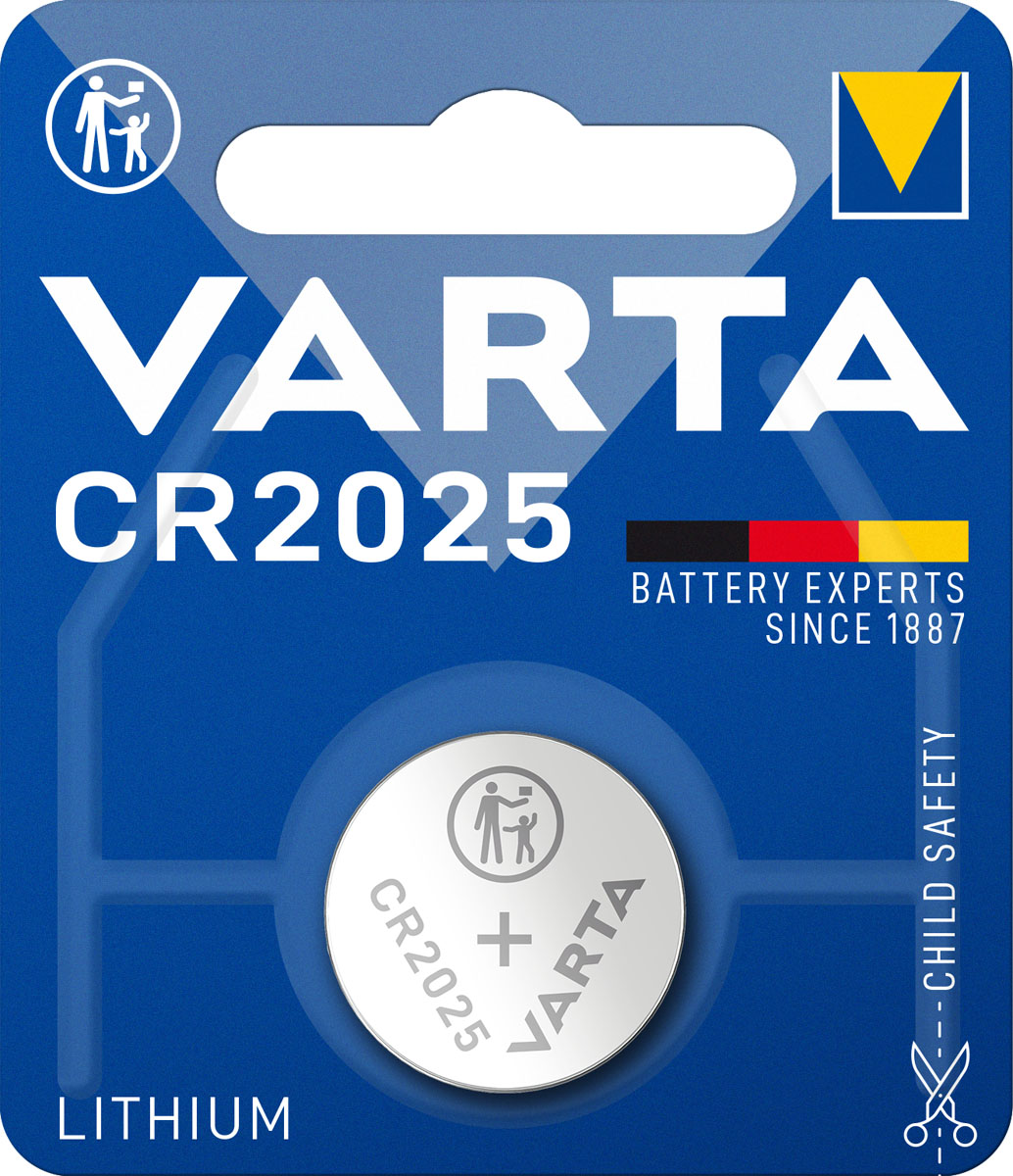Varta Knopfzelle CR2025 Lithium 3V (1er Blister)  